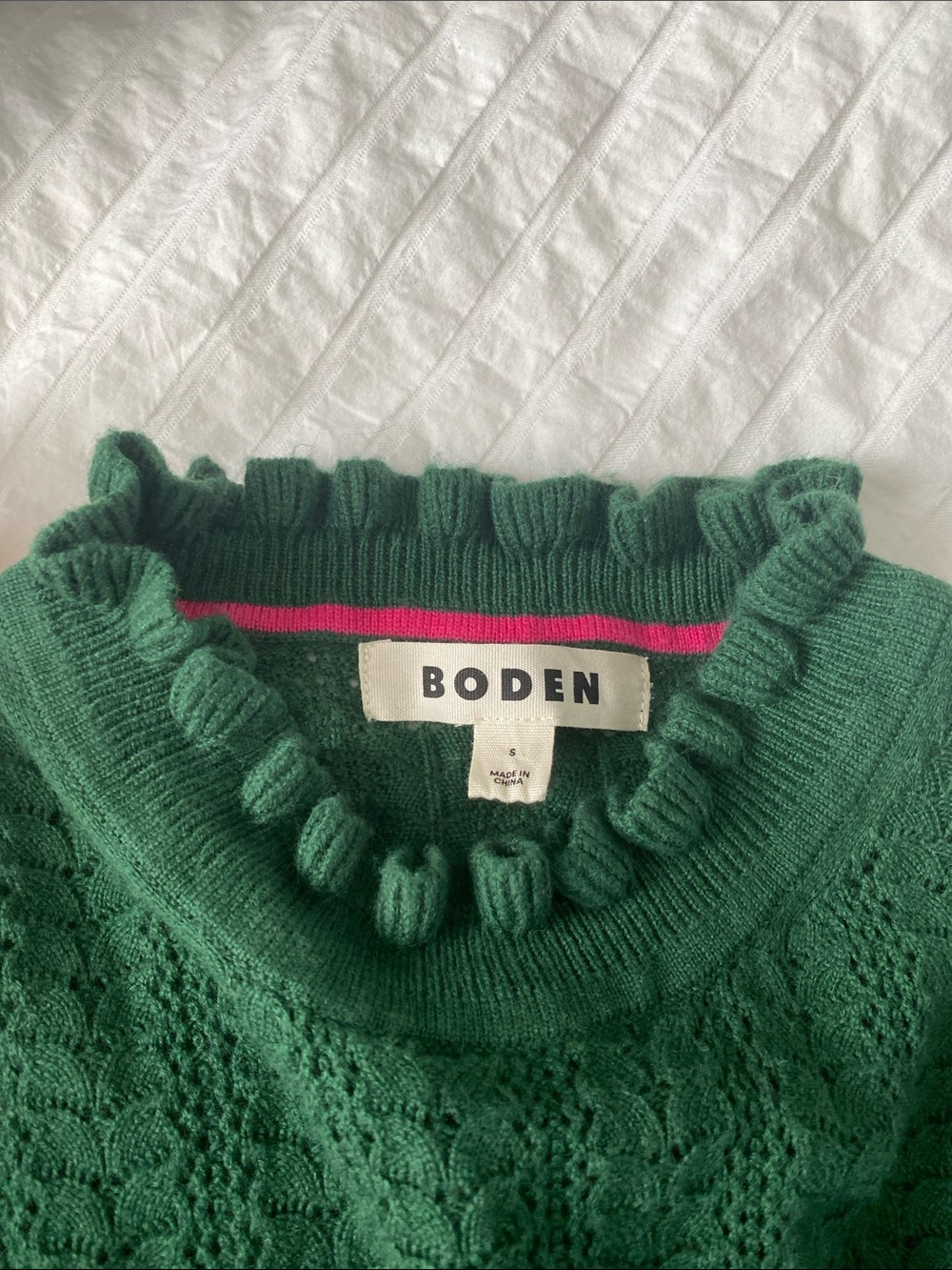 Boden Pointelle Ruffle Sweater - Picture 8 of 12